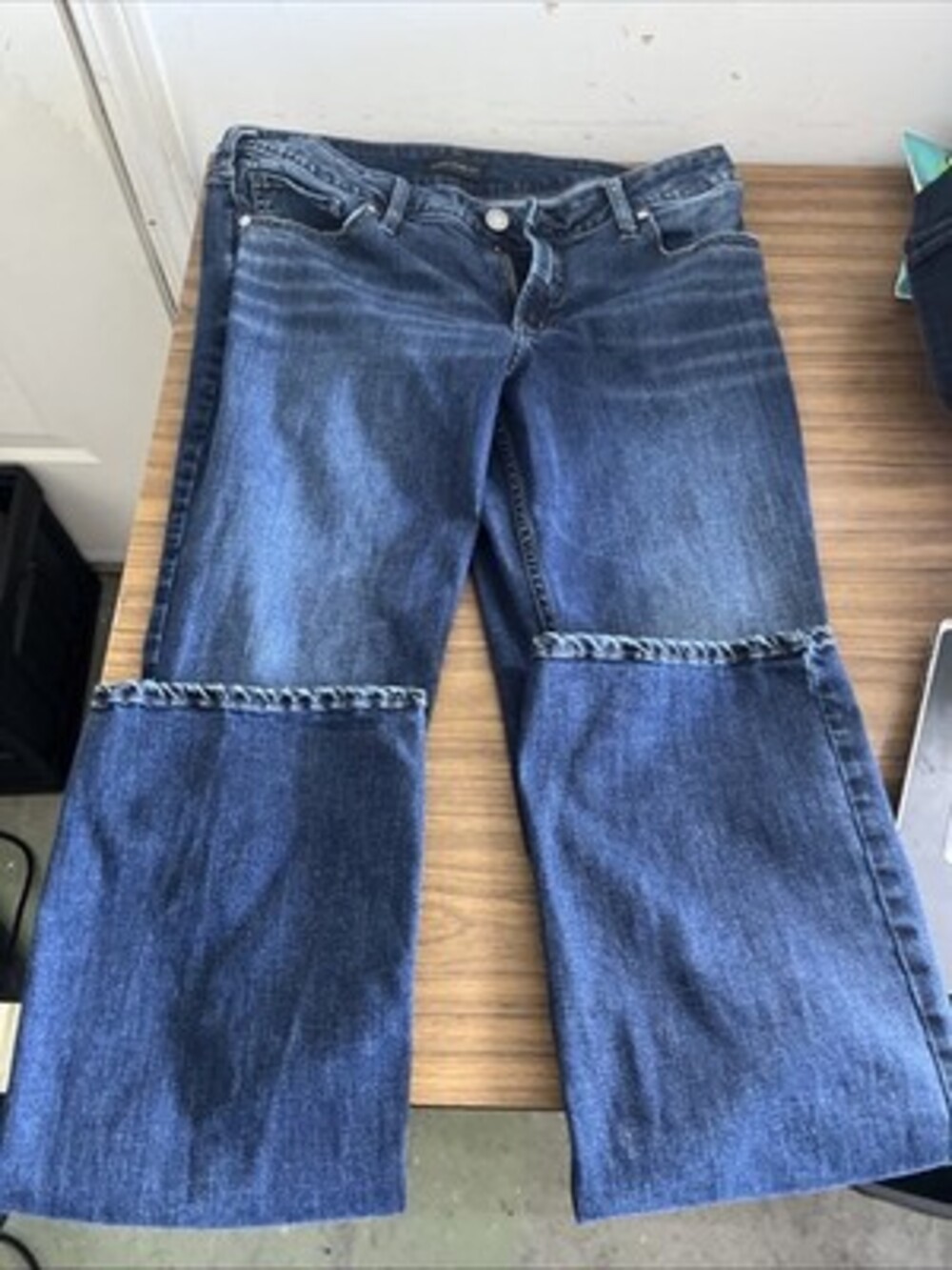 Silver Jeans Co Suki Mid Slim Bootcut Blue Denim Braided Seam W34 L35
